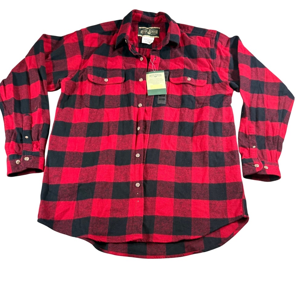 NWT Field & Stream Flannel Shirt Mens‎ XL Tall Red Buffalo Plaid Hunting Camping